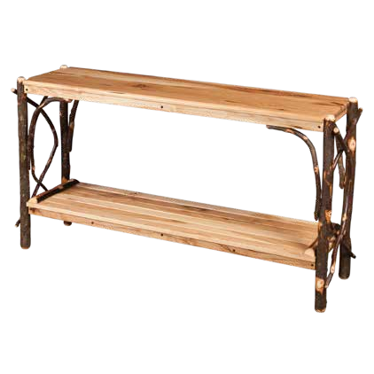 Sofa Table Solid Top Slatted Shelf