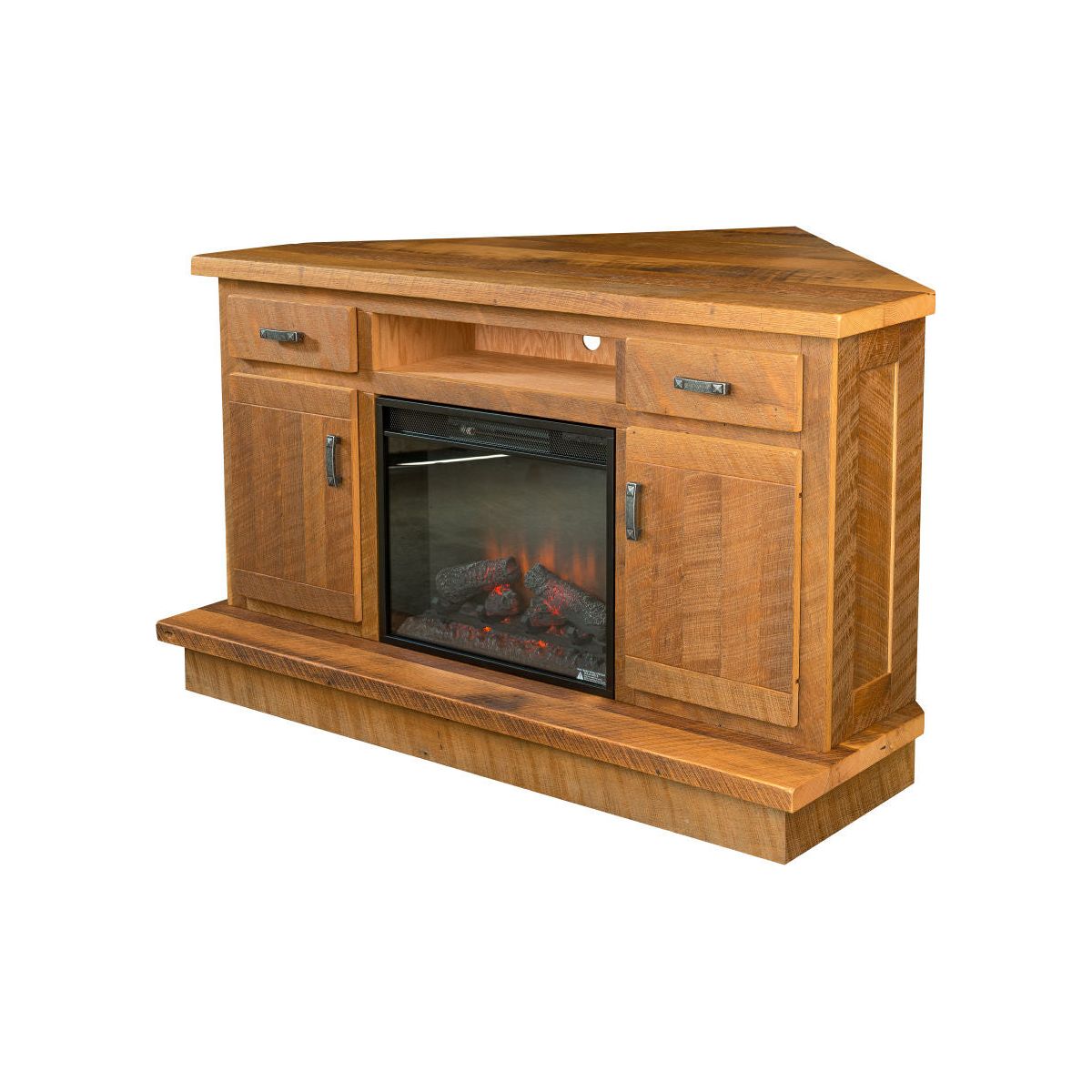 Corner Media Center with Fireplace Insert
