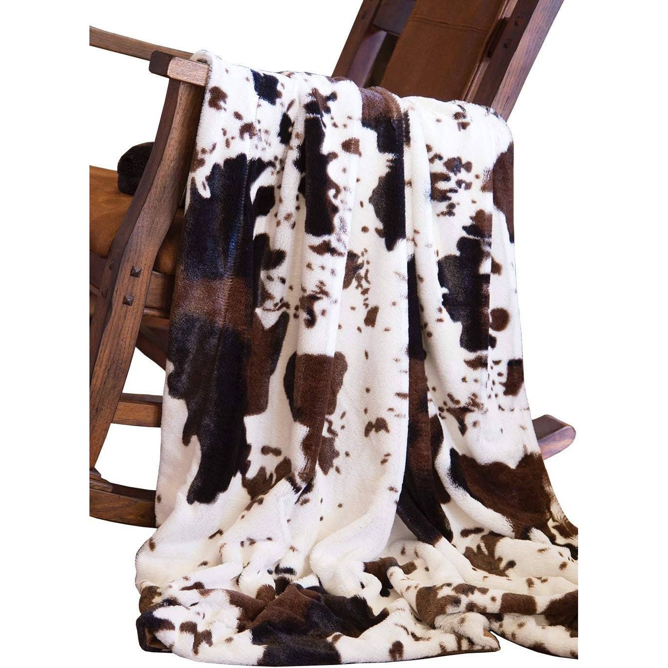 Cowhide Faux Fur Throw Blanket