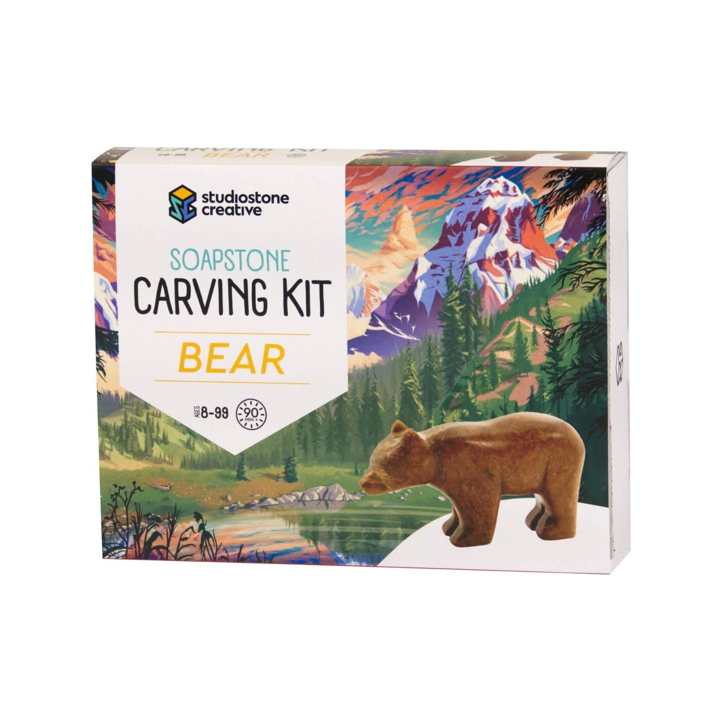 Bear Soapstone Carving and Whittling—DIY Arts and Craft Kit.