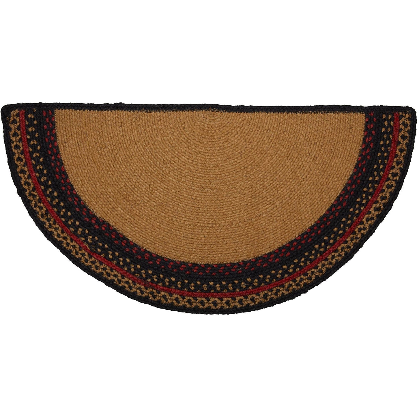 Cumberland Stenciled Moose Jute Rug Half Circle Welcome to the Cabin 16.5x33