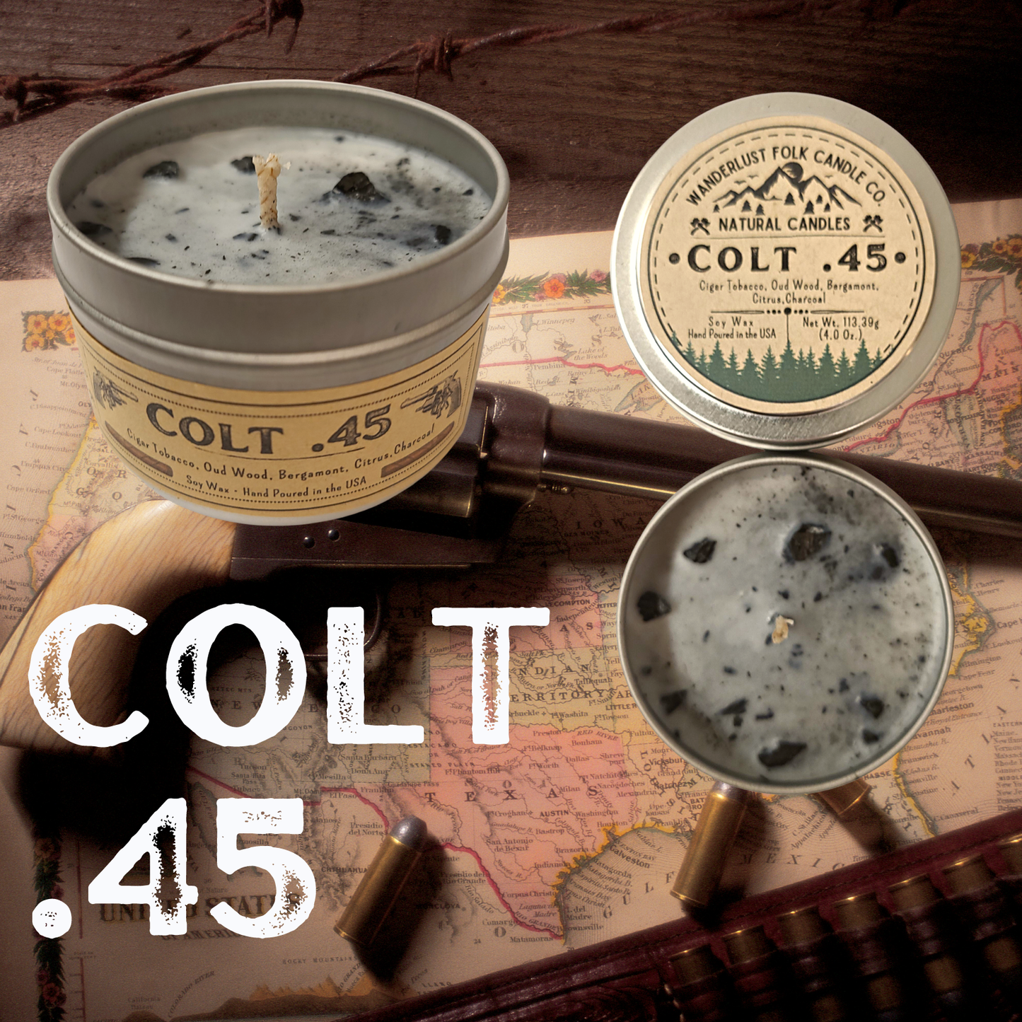 Colt .45 Themed - USA MADE - Soy Wax Candles
