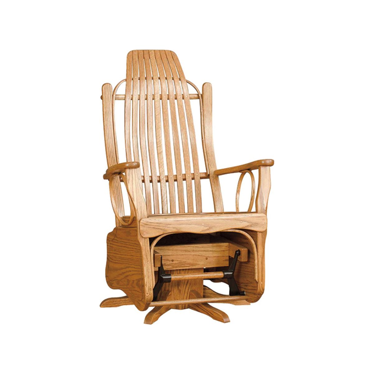 Bent Oak Swivel Glider