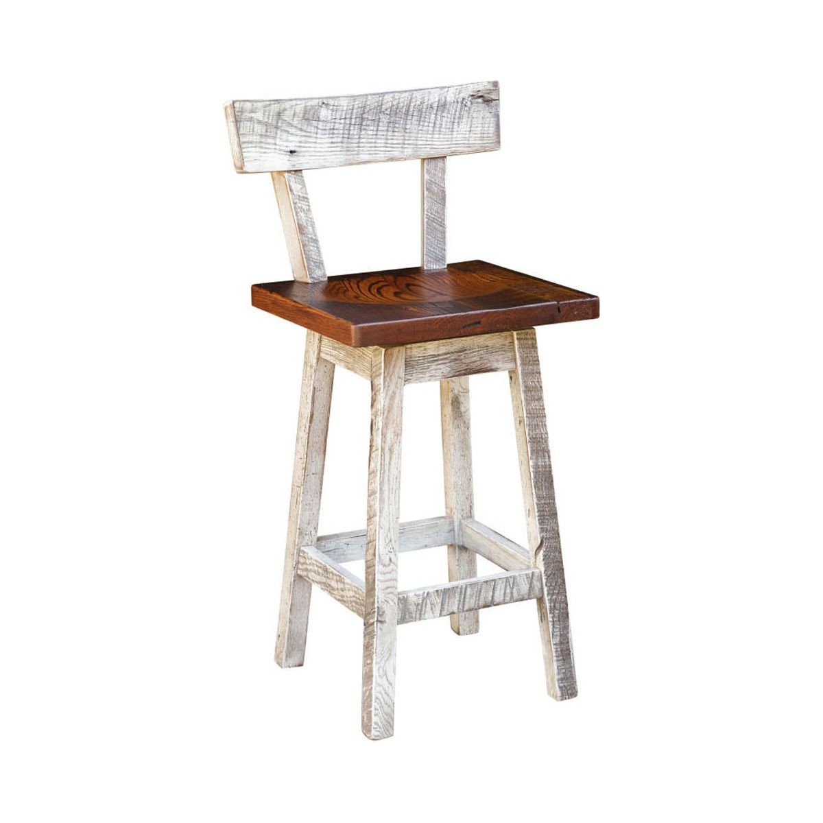 Greenville Swivel Stool with Back - Square
