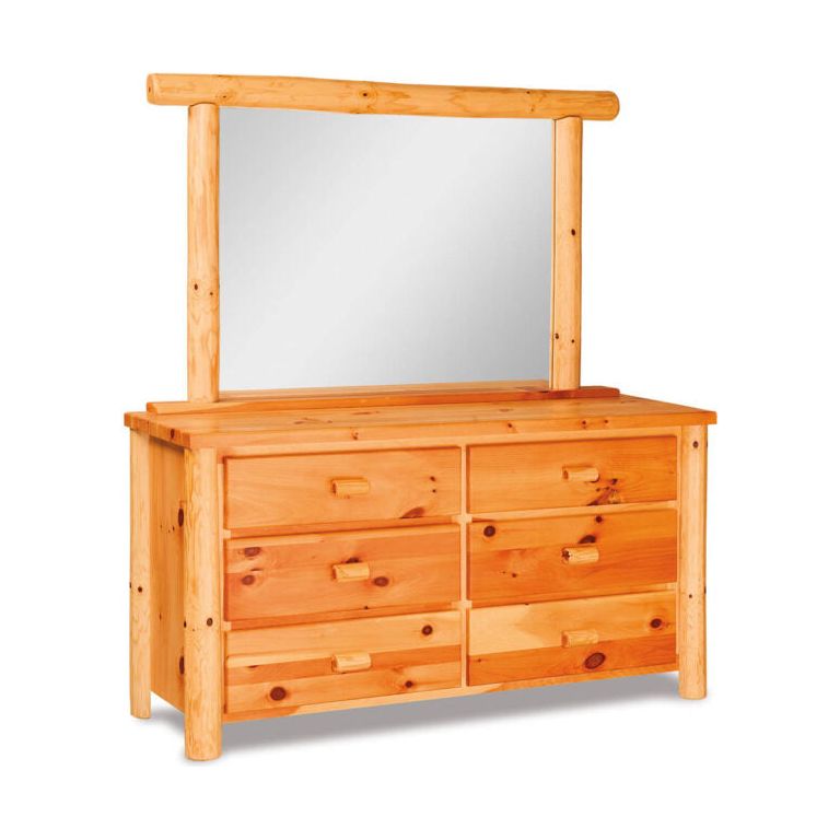 Pine 6 Drawer Dresser with Mirror FS