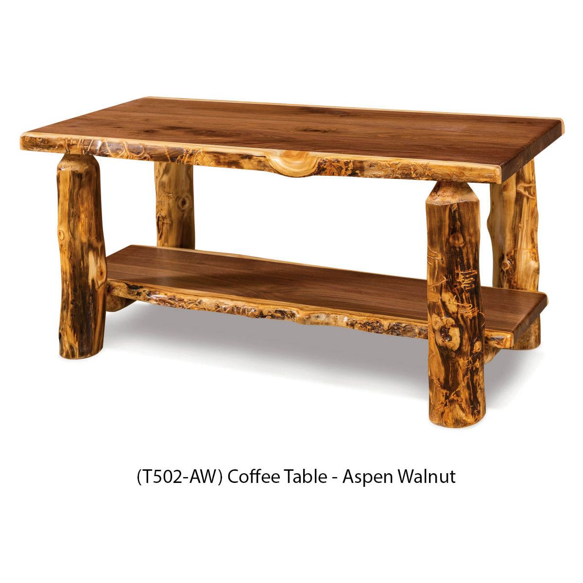 Aspen/Walnut Coffee Table with Shelf