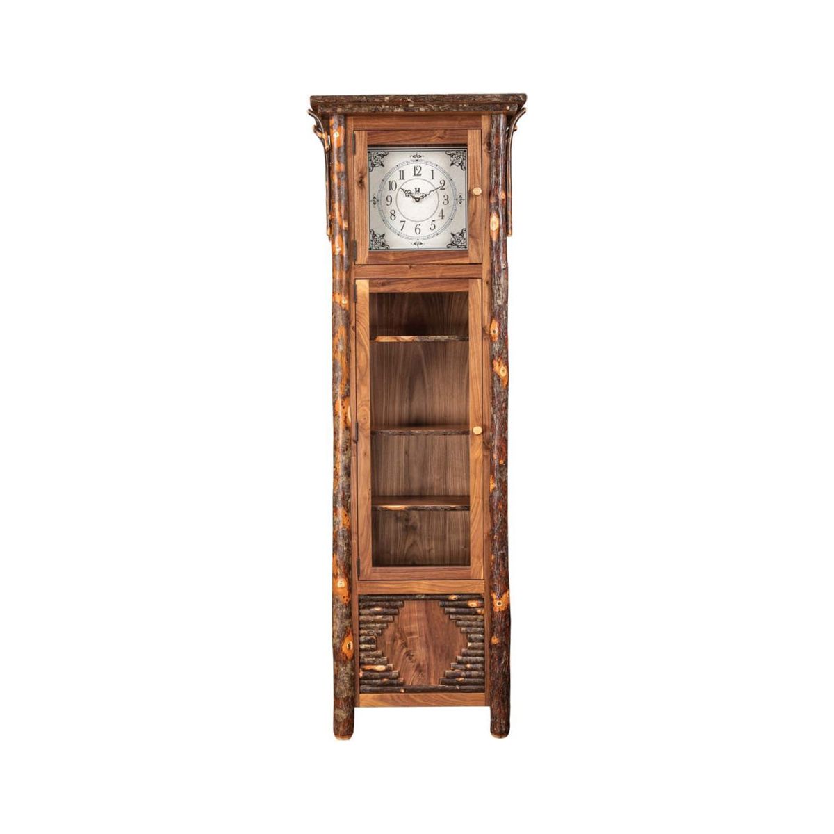 Old Country Grandfather Clock With Shelves