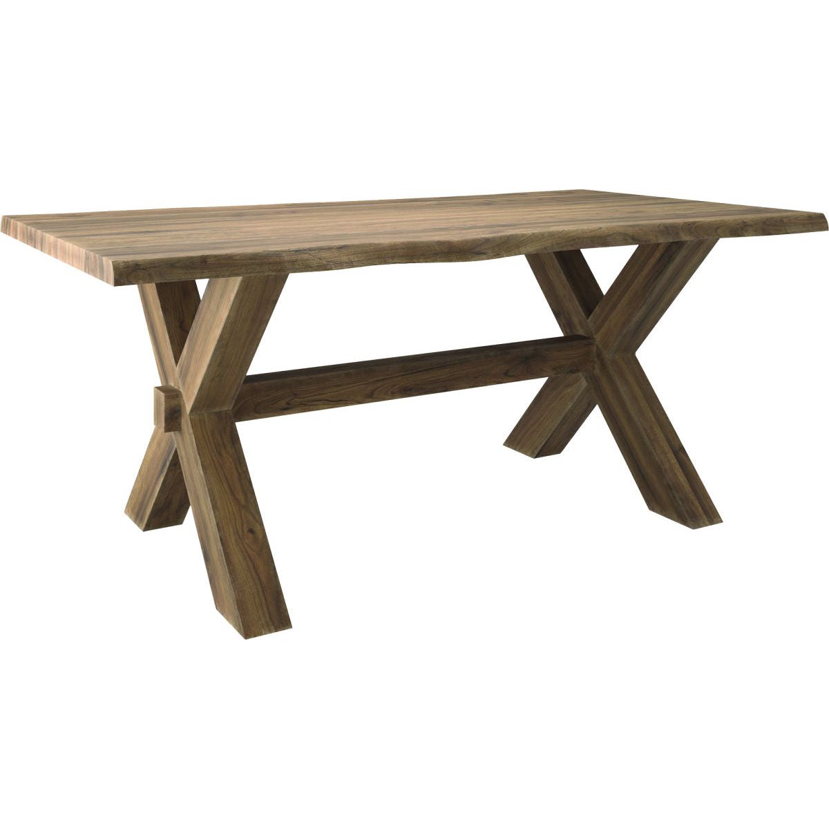 Wooden X Base Live Edge