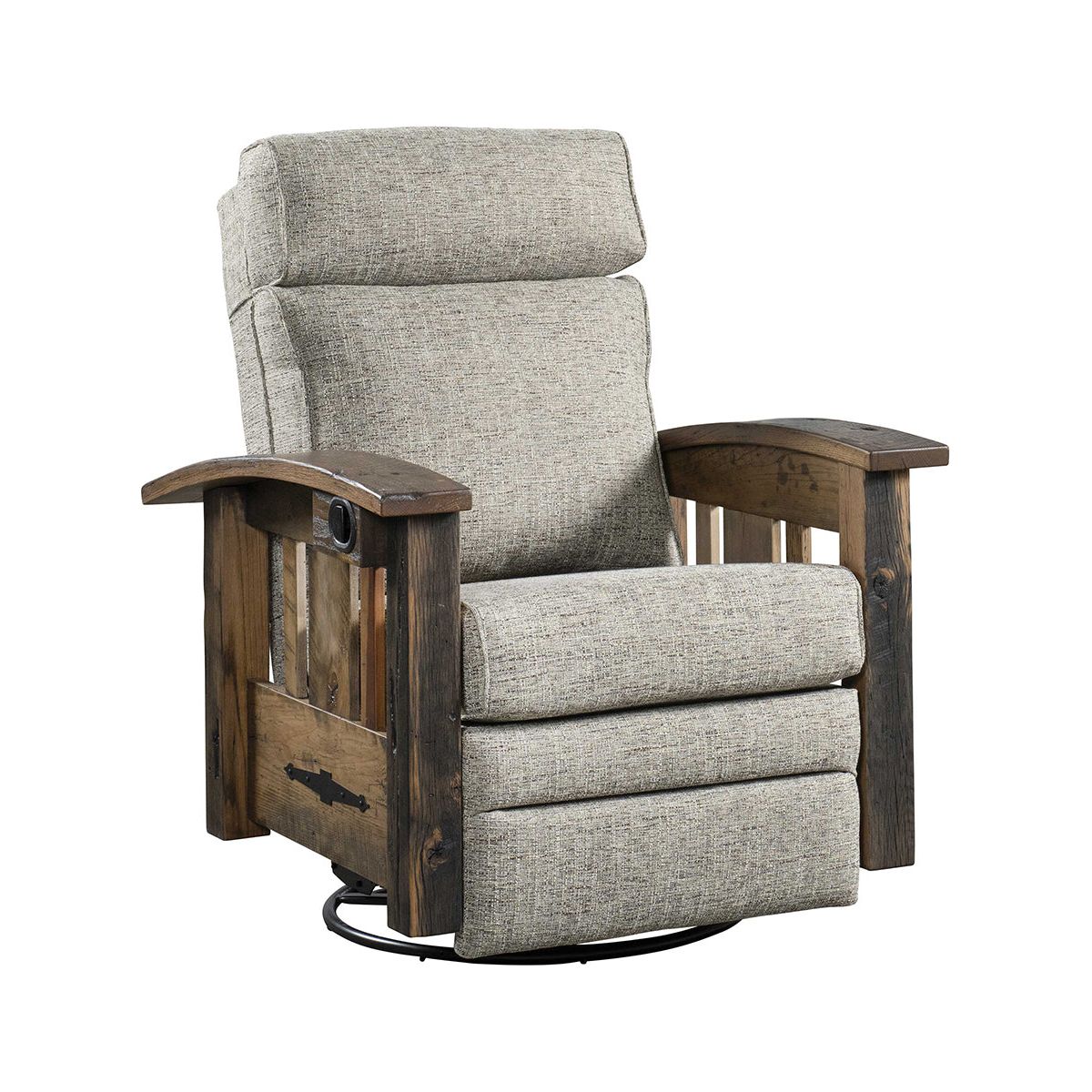 Heritage Hollow Reclaimed Barnwood Swivel Recliner