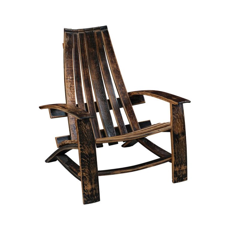 Whiskey Barrel Outdoor Adirondack Chair