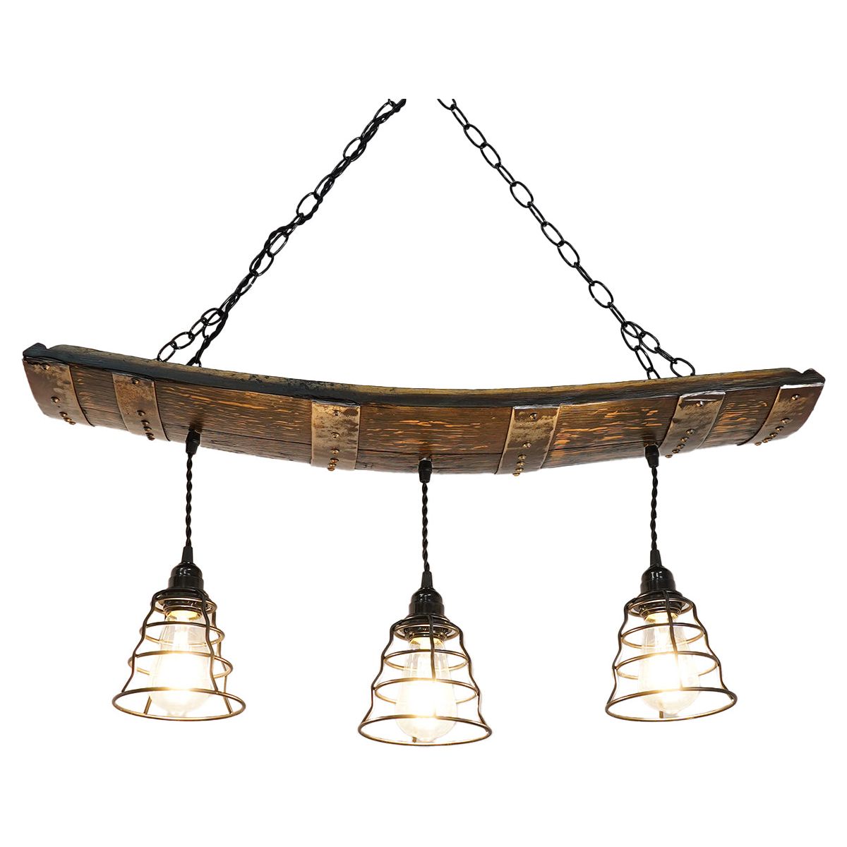 Whiskey Barrel 3 Light Chandelier