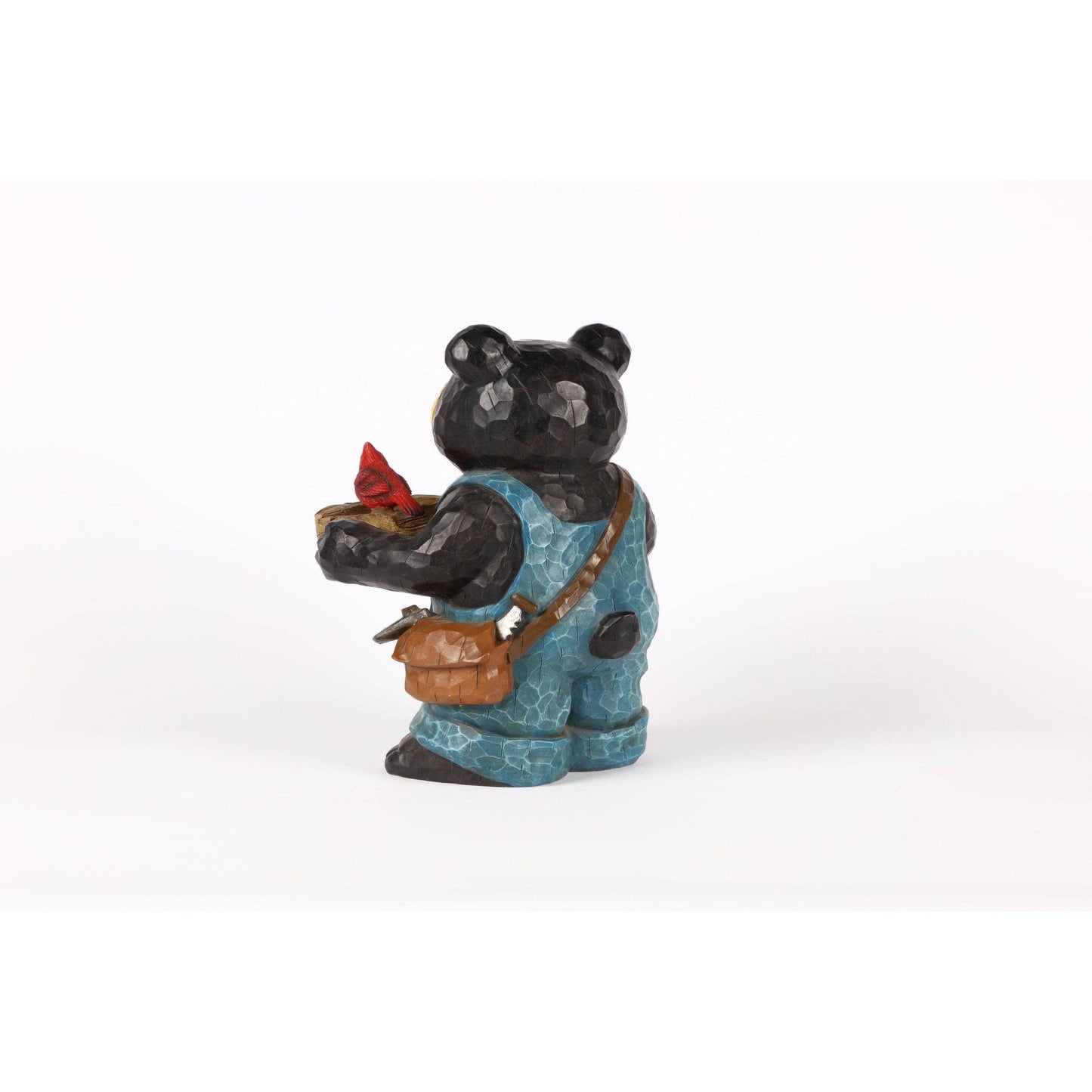 Bear Holds Bird Bath With Cardinal