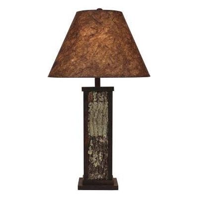 Aspen Poplar Bark With Wood Table Lamp-Woodchip Shade