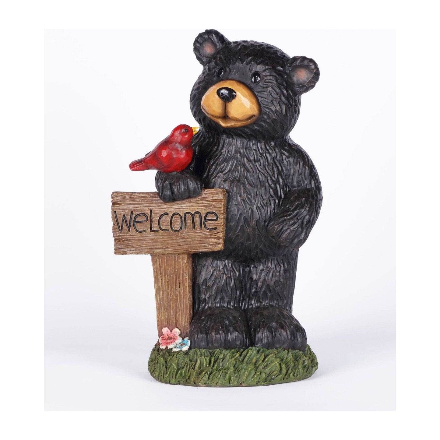 Bear Holding Welcome Sign