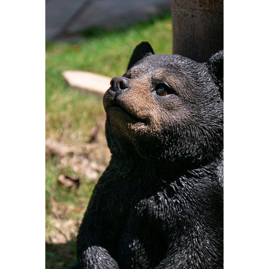 Black Bear Cub Figurine, Sitting with Head Up