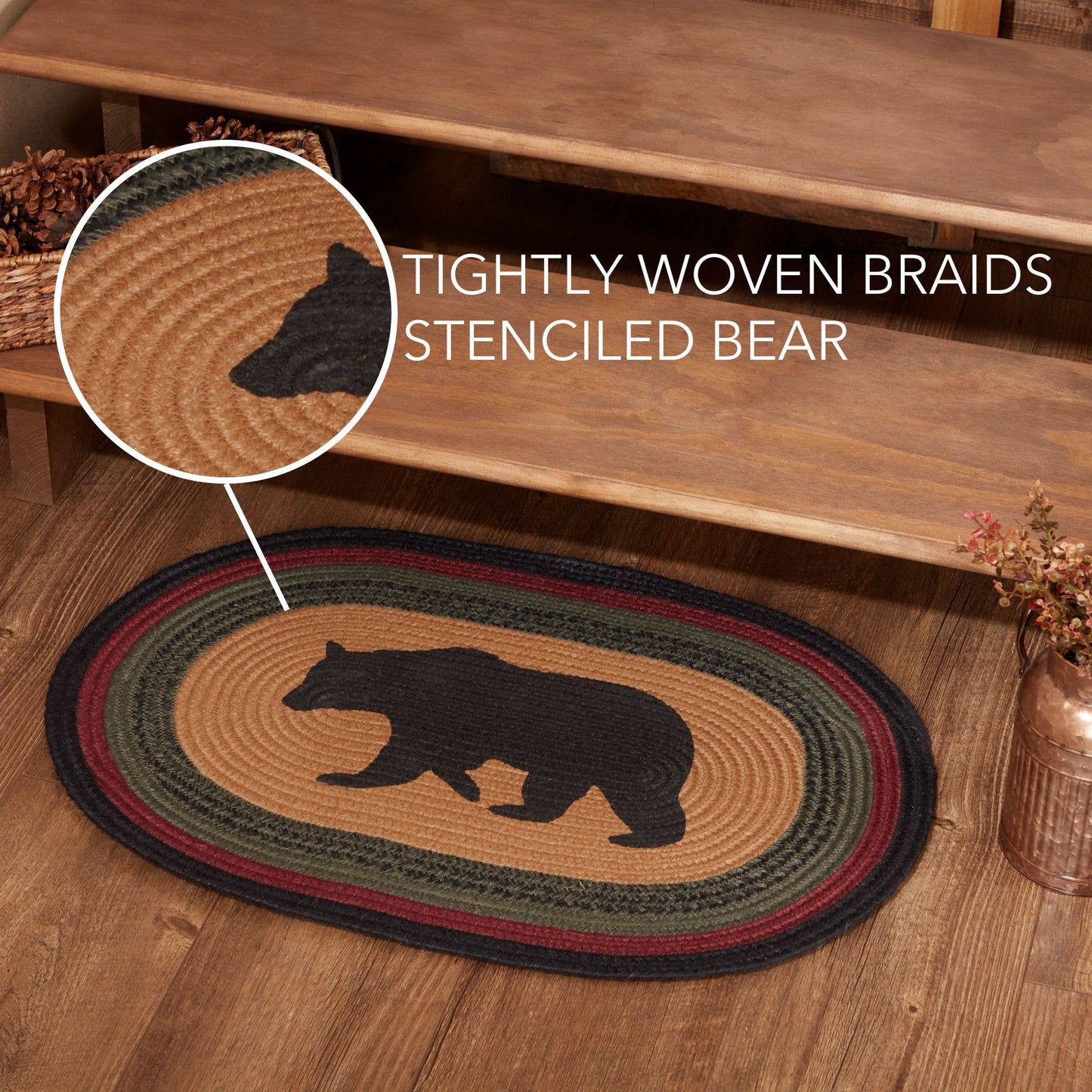 Wyatt Stenciled Bear Jute Rug Rect 20x30