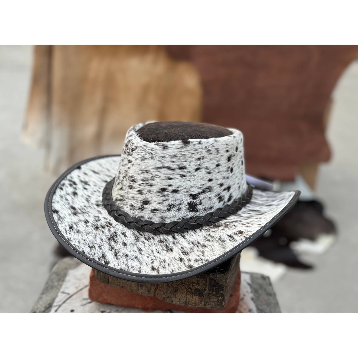 Cabello  Leather outback  Western Hat  Genuine Cow hair hat