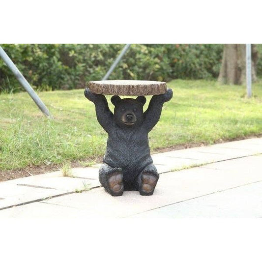 Sittingblack Bear Plant Stand Statue