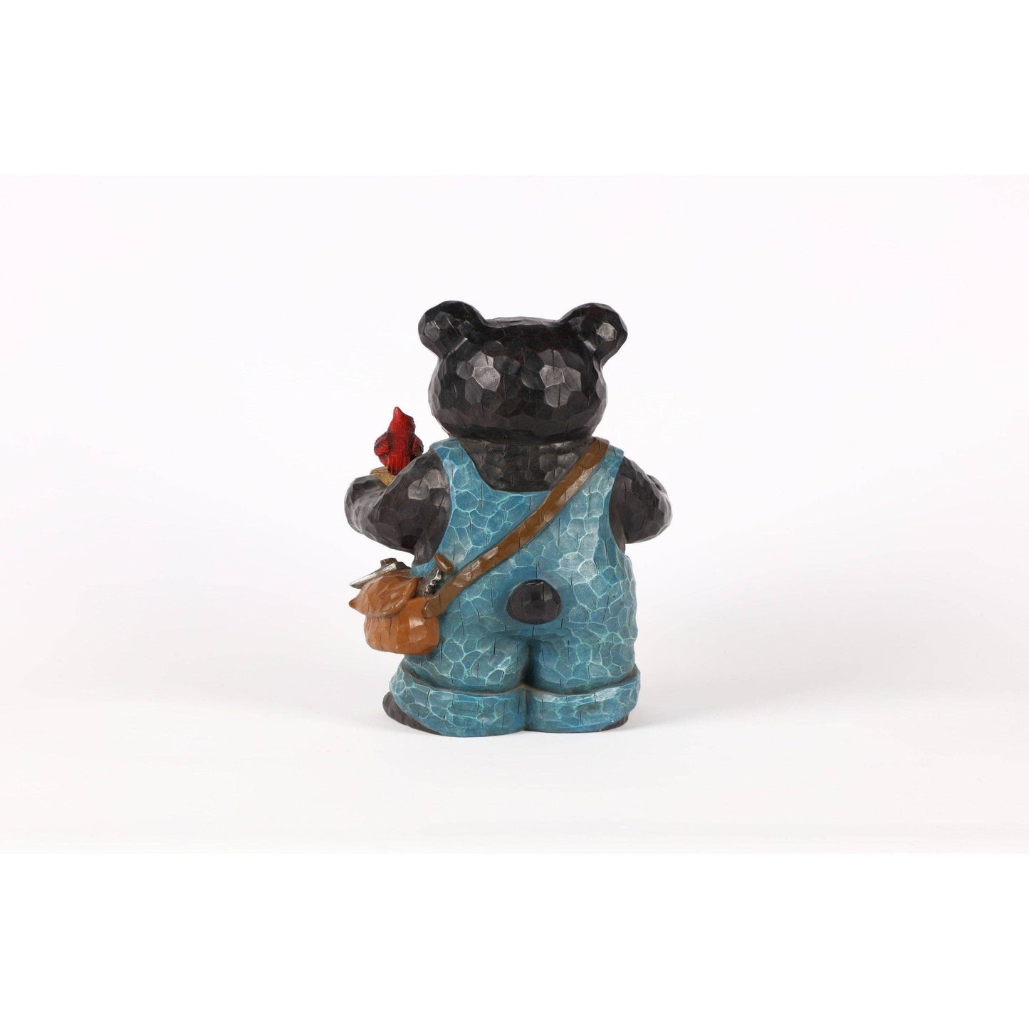 Bear Holds Bird Bath With Cardinal