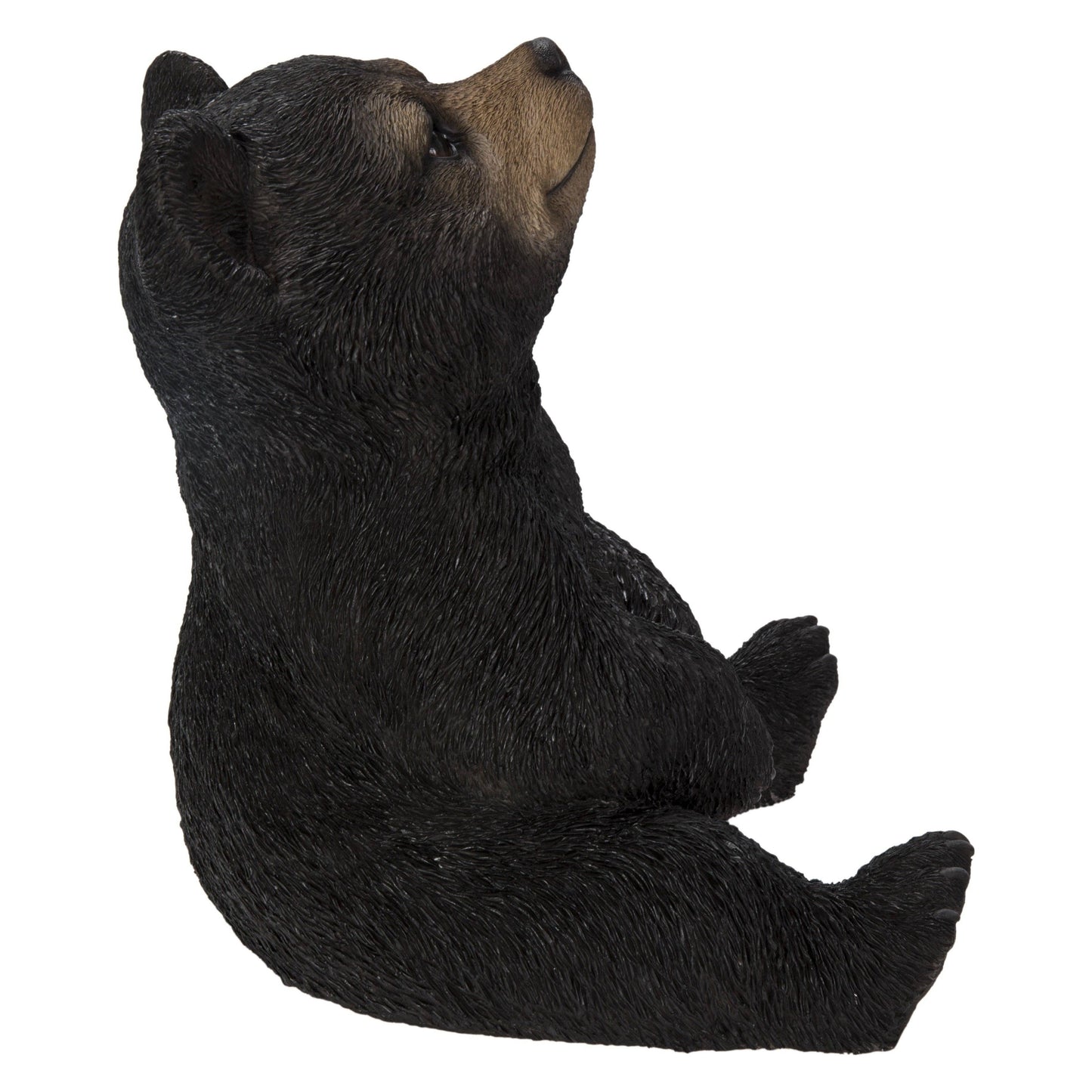Black Bear Cub Figurine, Sitting with Head Up