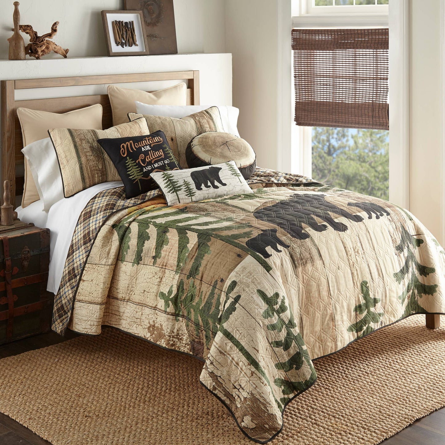Donna Sharp Painted Bear 3PC Quilt Set