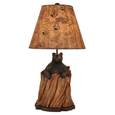 Koadiak/Honey Bear In Stump Table Lamp