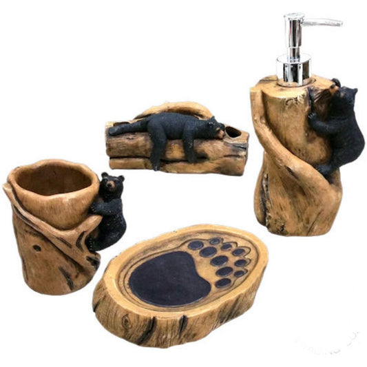 Black Bear 4 Piece Bathroom Set
