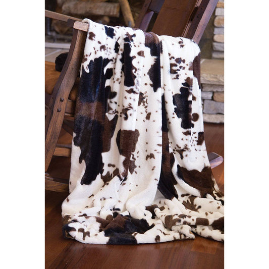 Cowhide Faux Fur Throw Blanket