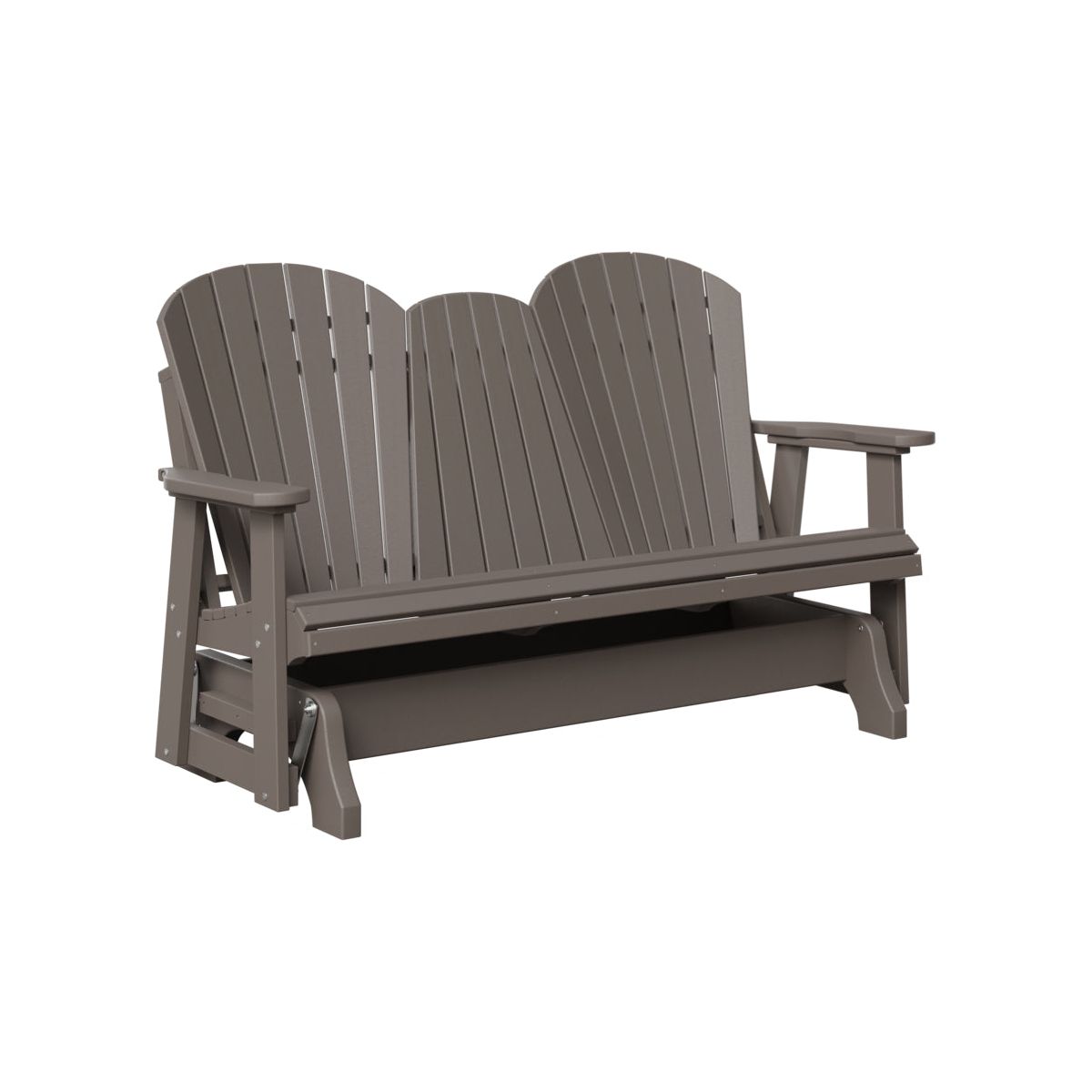 Polywood 5' Double Glider with Center Fold Down Table