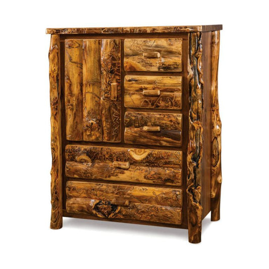 Aspen/Walnut 5 Drawer 1 Door Armoire