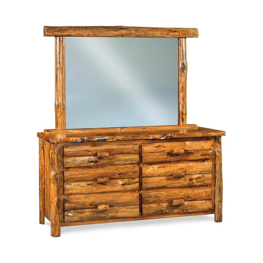 Rustic Pine 6 Drawer Dresser with Mirror FS