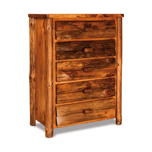 Rustic Pine Dark 5 Drawer Chest