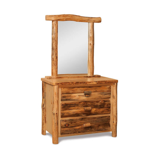 3 Drawer Dresser Rustic Pine with Mirror FS