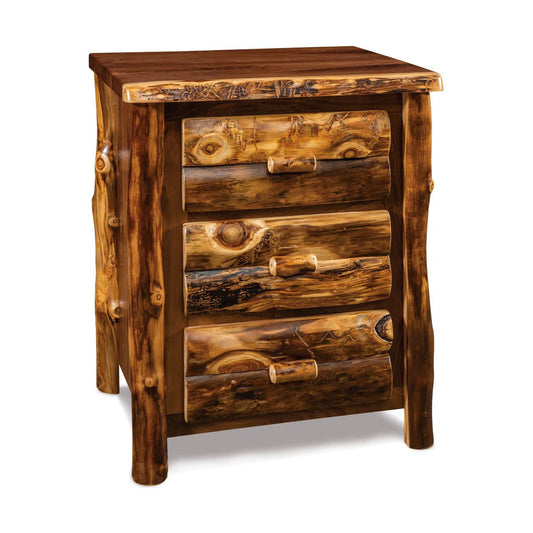 Aspen/Walnut 3 Drawer Nightstand FS