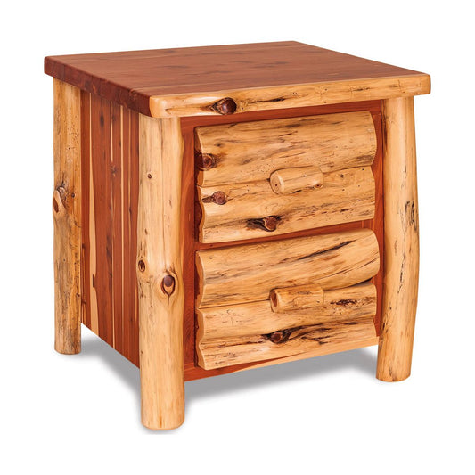 Red Cedar Log 2 Drawer Nightstand