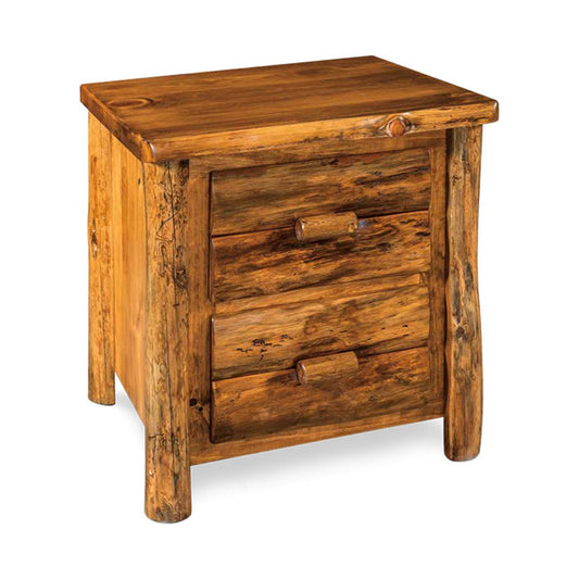 Rustic Pine Plain 2 Drawer nightstand