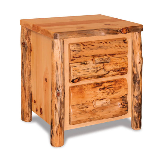 Rustic Pine 2 Drawer Nightstand