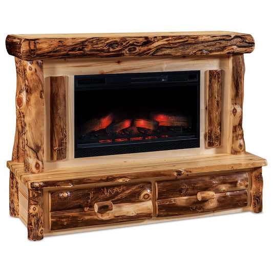 Aspen Fireplace 2 with Mantle & Drawers FS