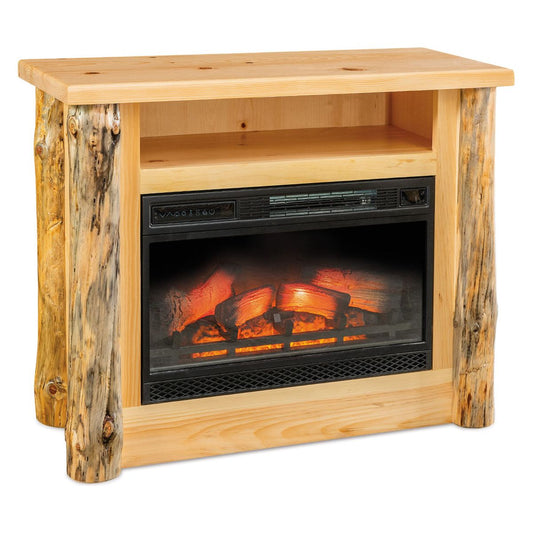 Rustic Pine Fireplace Entertainment Center FS