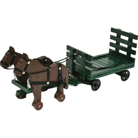 Unpainted Wagon With Horses