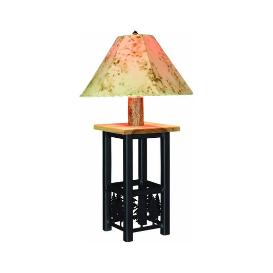Ironwood Lamp With Lambskin Shade