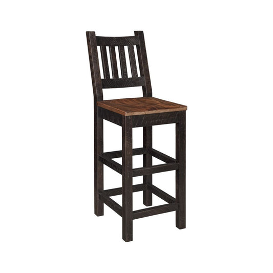 30" Roughcut Maplewood Bar Stool With Back