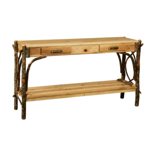 Sofa Table Solid Shelves with 2 Dovetailed Drawers