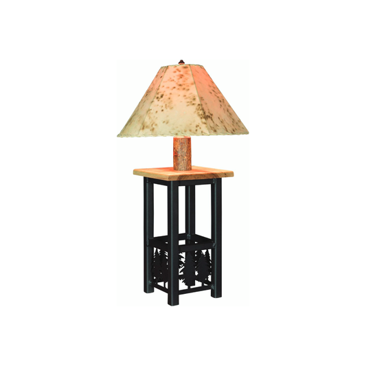Ironwood Lamp with Lambskin Shade