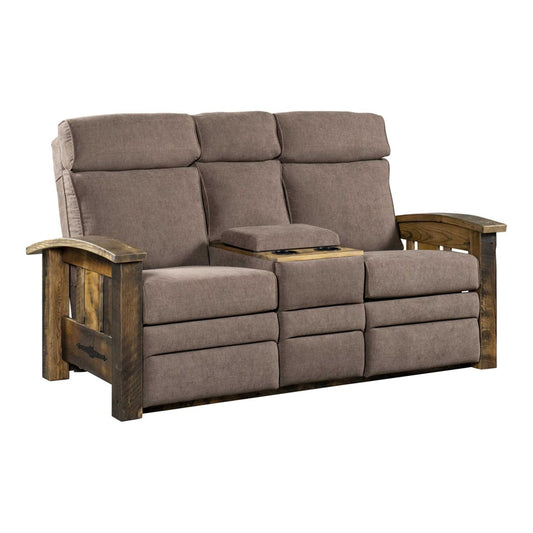 Heritage Hollow Reclaimed Barnwood Console Reclining Loveseat