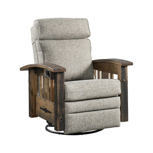 Heritage Hollow Reclaimed Barnwood Swivel Recliner