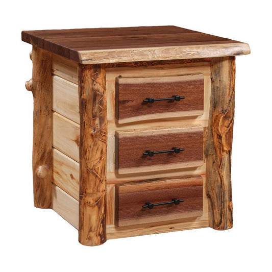 Aspen/Walnut 3 Drawer Nightstand