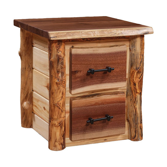 Aspen/Walnut 2 Drawer Nightstand