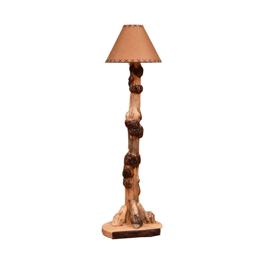 Burled Pine Floor Lamp