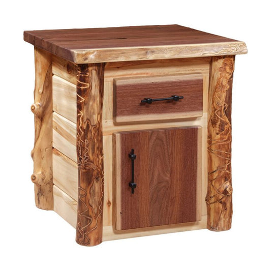 Aspen/Walnut 1 Drawer 1 Door Nightstand